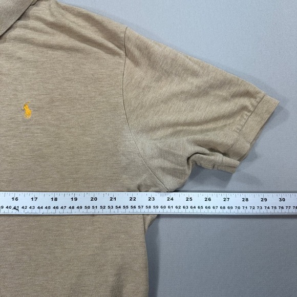 Polo Ralph Lauren Polo Shirt Men's XL Beige‎ Classic Fit Short Sleeve Small Pony - Picture 5 of 8